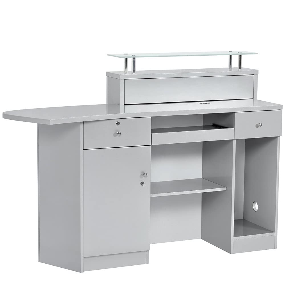 GATTINO Modern Reception Desk - Office Lobby Counter with Storage for Professional Workspaces | Perfect for Corporate Offices, Hotels, and Waiting Areas