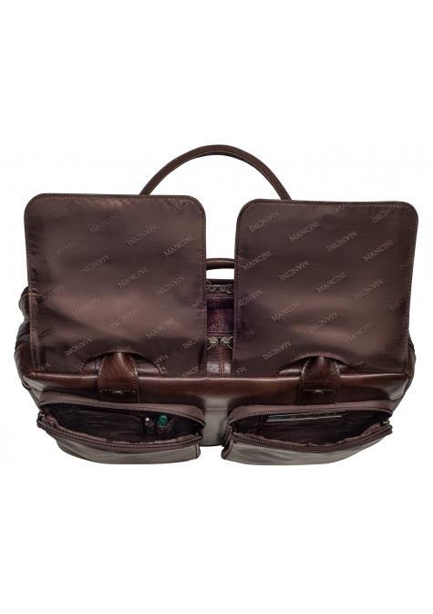 Mancini ARIZONA Double Compartment Business Briefcase for 15.6 Inch Laptop & Tablet - Stylish Work Bag for Office, Travel & Business Professionals