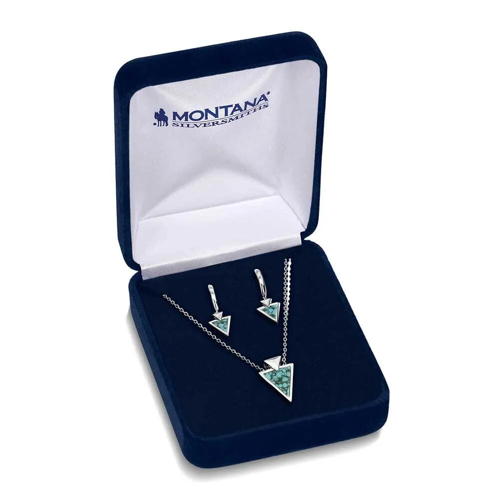 Pointed Path Turquoise Jewelry Set - Handmade Sterling Silver Necklace & Earrings Set - Southwest Style Boho Accessories for Women | Perfect for Festivals, Weddings & Everyday Wear