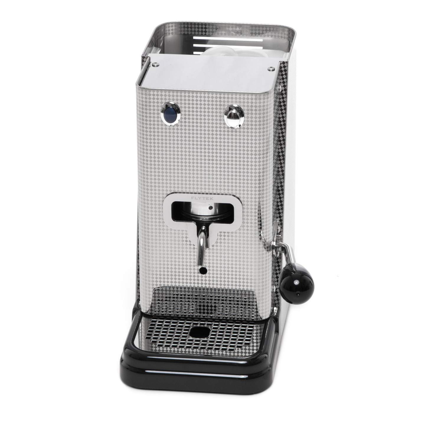 Flytek Zip LUX Inox Italian Stovetop Espresso Maker with 44mm ESE Pods - Silver Square Steel (Includes 15 Moka Pods) | Perfect for Home Coffee Brewing & Italian Espresso Experience Since 1954