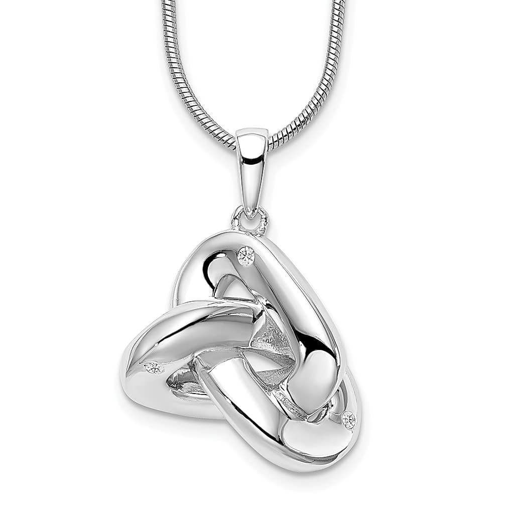 925 Sterling Silver 18 Inch Diamond Love Knot Chain Necklace with 2 Extender Pendants - Elegant Fine Jewelry Gift for Women - Perfect for Anniversaries, Valentine's Day & Special Occasions