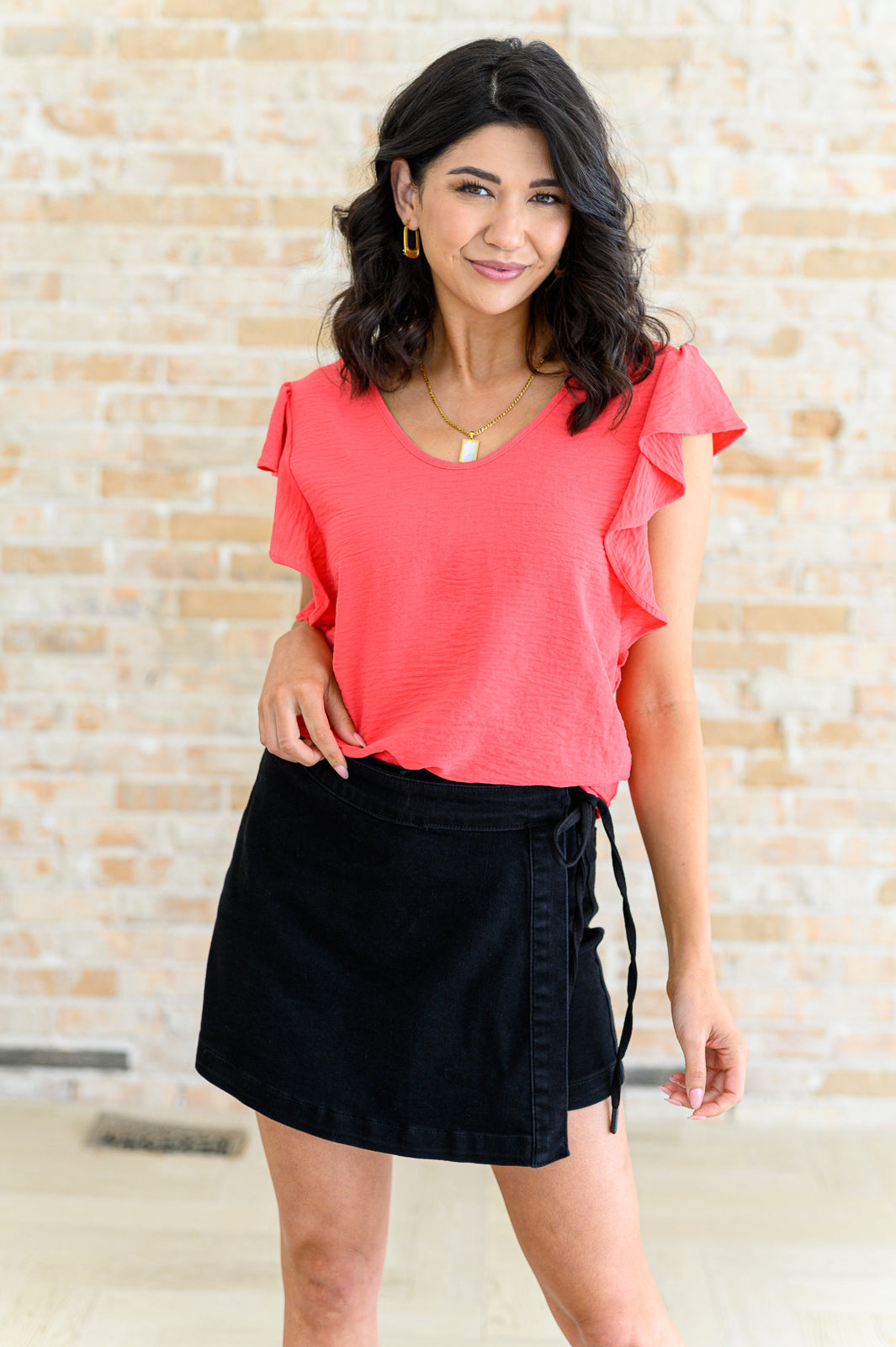 Stylish V Neck Ruffle Sleeve Blouse for Women | Flattering Casual & Party Tops | Perfect for Date Night, Office Wear & Summer Outfits