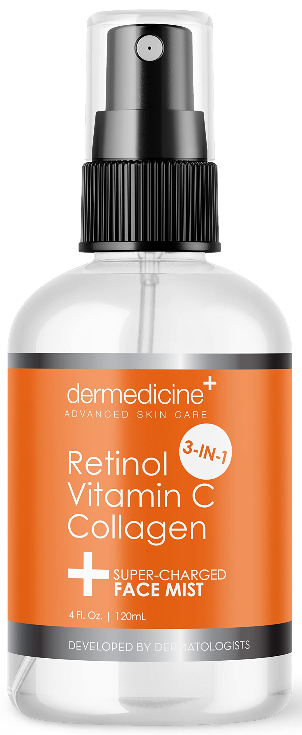 3-in-1 Anti-Aging Face Mist with Retinol, Vitamin C & Collagen | Hydrating, Refreshing & Brightening Facial Spray for Glowing Skin | 4 fl oz (120ml) | Perfect for Morning Routine, Travel Skincare & Post-Workout Refreshment