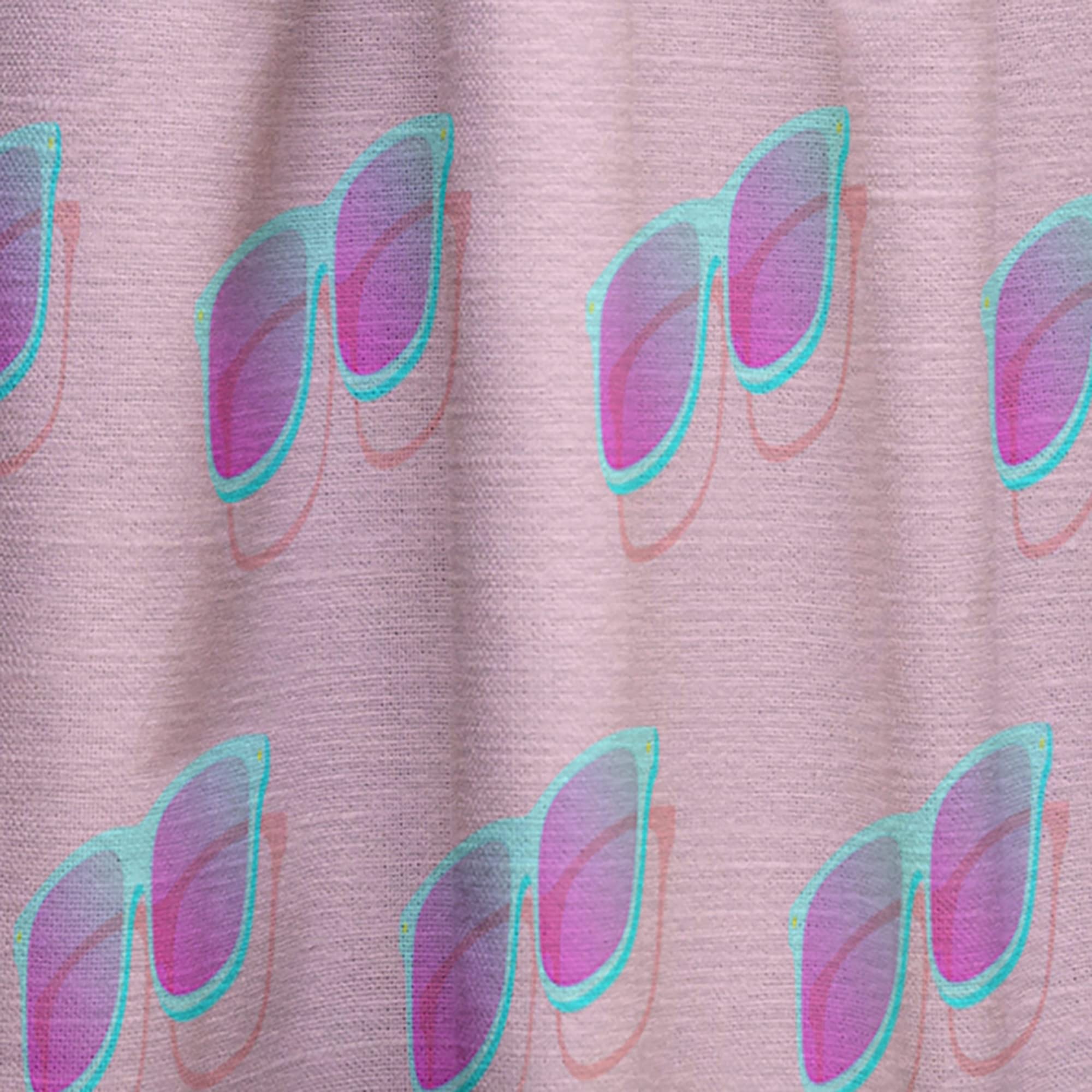 DesignQ Pink Abstract Retro Pattern Thermal Insulated Curtains - Single Panel 52x120 Inches - Elegant Window Treatments for Bedroom & Living Room - Perfect for Home Decor, Privacy & Light Control