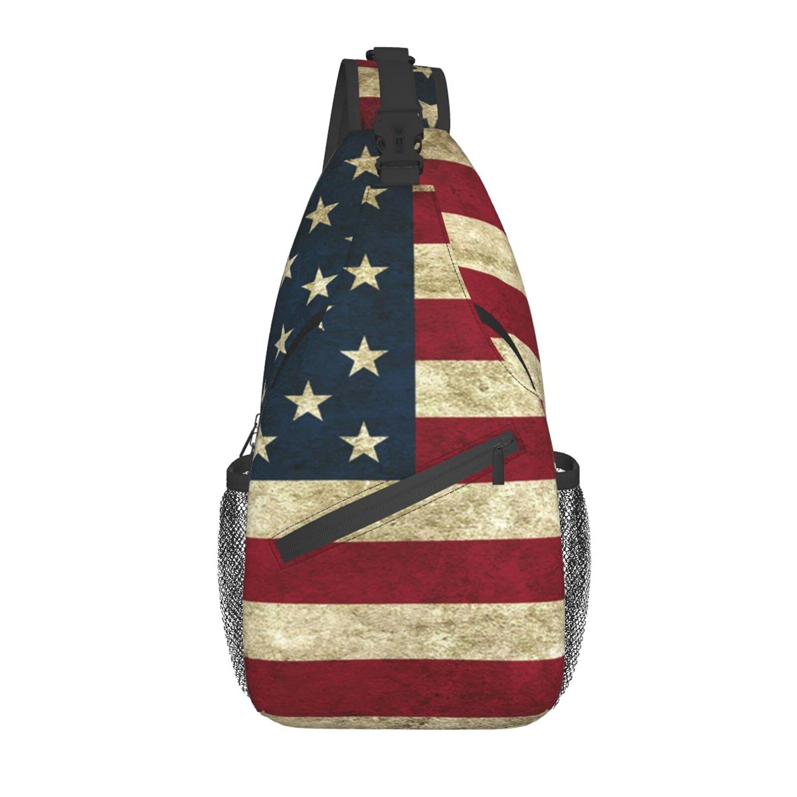 Greexy Flag Sling Backpack for Women & Men - Adjustable Crossbody Shoulder Bag, Lightweight Daypack for Hiking, Travel, Running & Outdoor Sports | Perfect for Commuting, Gym & Daily Use