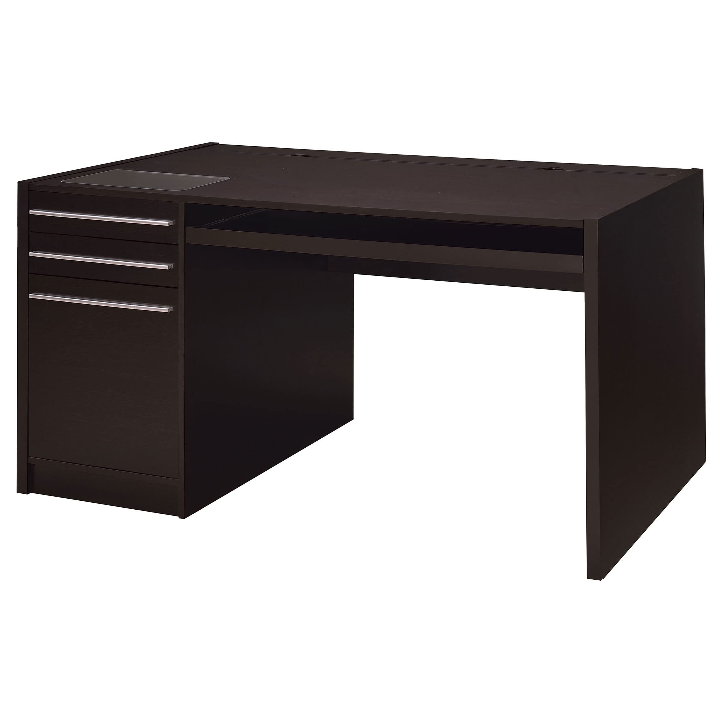 Coaster Furniture Ontario Connect-It Computer Desk in Cappuccino Finish - 800982 - Perfect for Home Office, Gaming Setup & Small Spaces