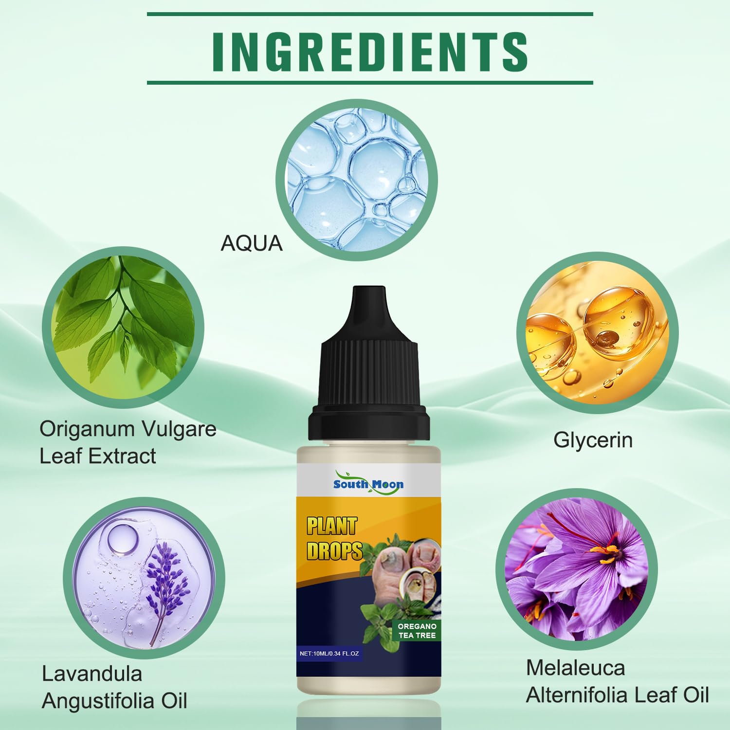 Organic Oregano & Tea Tree Oil Nail Treatment Drops - Natural Plant-Based Solution for Damaged Nails, Toenail Fungus & Nail Care - Safe & Gentle Formula (0.34 Fl Oz, 2 Pack) - Perfect for At-Home Pedicures & Nail Restoration