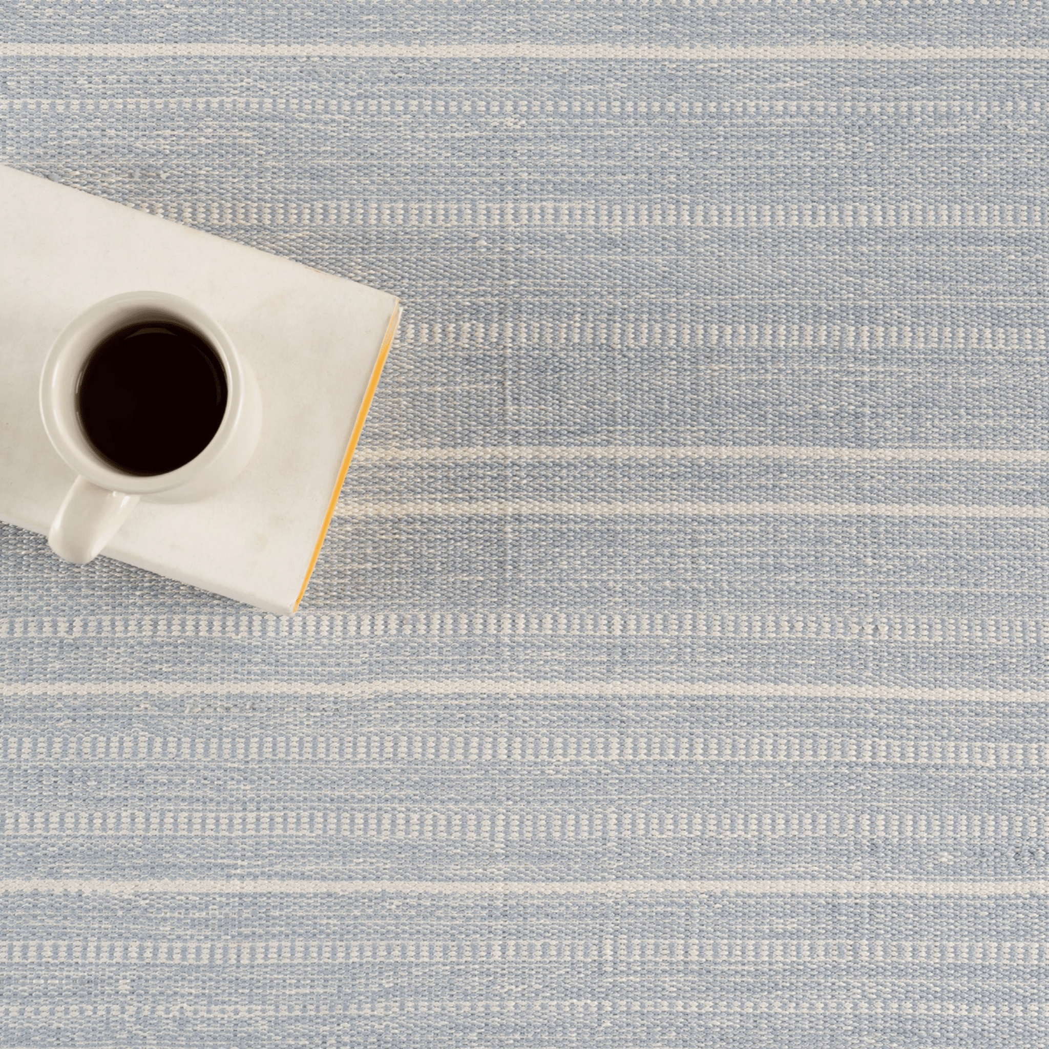 Handwoven Skipper Stripe Indoor/Outdoor Rug - Swedish Blue Design | Perfect for Patio, Living Room & Beach House Decor