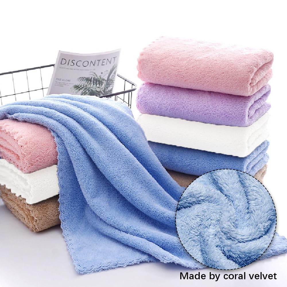 Reusable Face Towels - 6 Pack Soft Microfiber Face Cloths for Gentle Cleansing, Makeup Removal & Skincare | Eco-Friendly Washable Facial Towels for Daily Beauty Routine, Travel & Spa Use