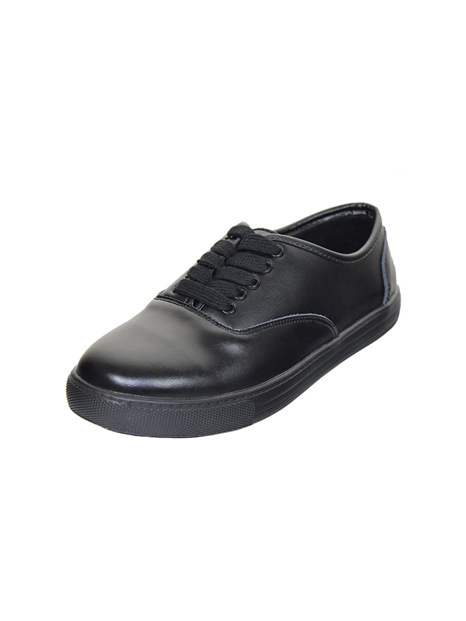 Tanleewa Women's Slip Resistant Work Shoes - Black Leather Lace Up Safety Shoes for Nurses, Waitresses & Restaurant Workers - Non-Slip Comfort for Long Shifts