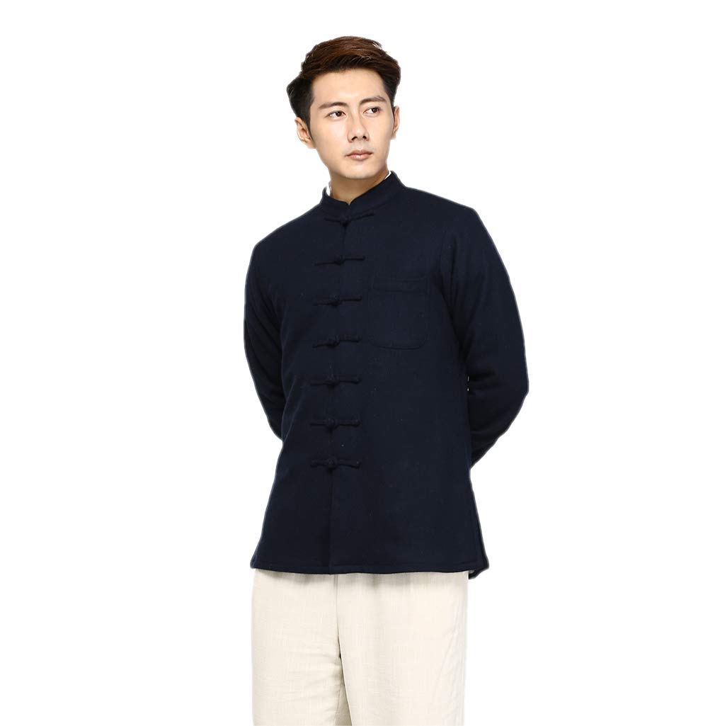 DGXIN Men's Winter Wool Coat - Thickened Traditional Chinese Style for Cold Weather - Perfect for Outdoor Activities, Work, and Formal Occasions