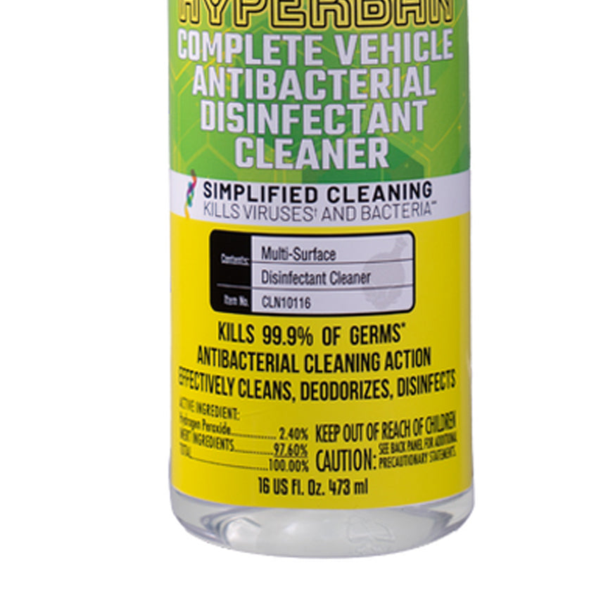 Chemical Guys Hyperban Complete Vehicle Antibacterial Disinfectant Cleaner 16oz - Kills 99.9% Germs & Bacteria - Safe for Car Interiors, Seats & Dashboards - Ideal for Car Detailing & Sanitizing