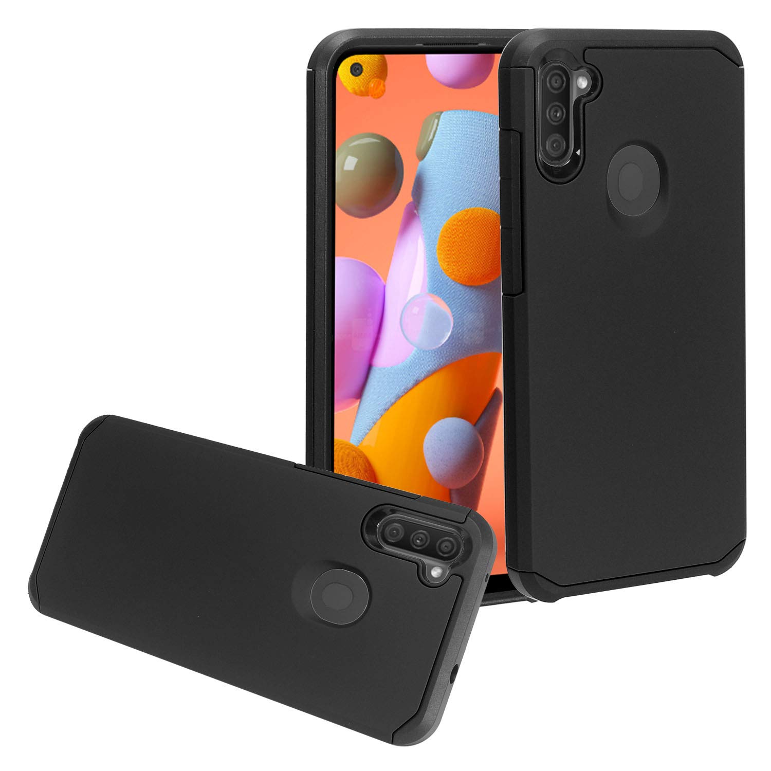 Samsung Galaxy A11 (SM-A115) Shockproof Rubberized Phone Case - AH2 Black | Durable Protection for Everyday Use, Work & Outdoor Activities