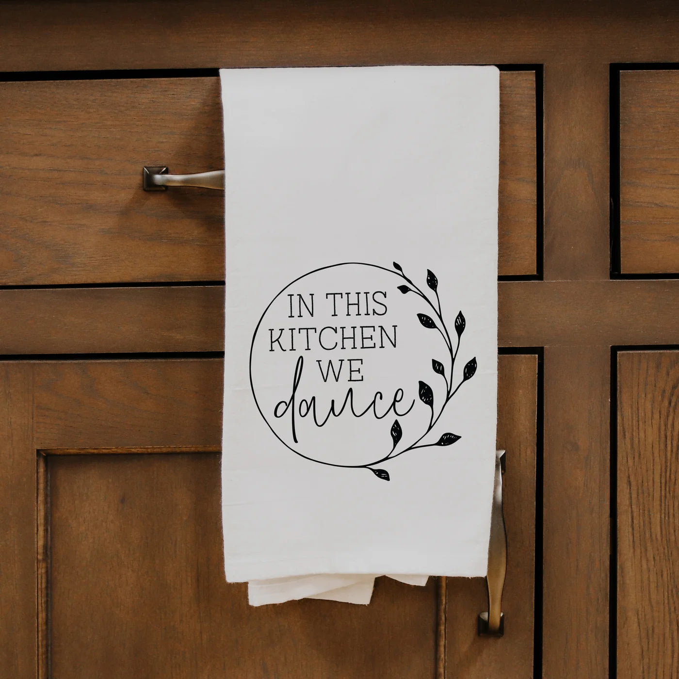 In This Kitchen We Dance Dish Towel - Funny Kitchen Decor, Cotton Dish Cloth for Washing Dishes, Drying Hands - Perfect for Cooking, Baking & Housewarming Gifts