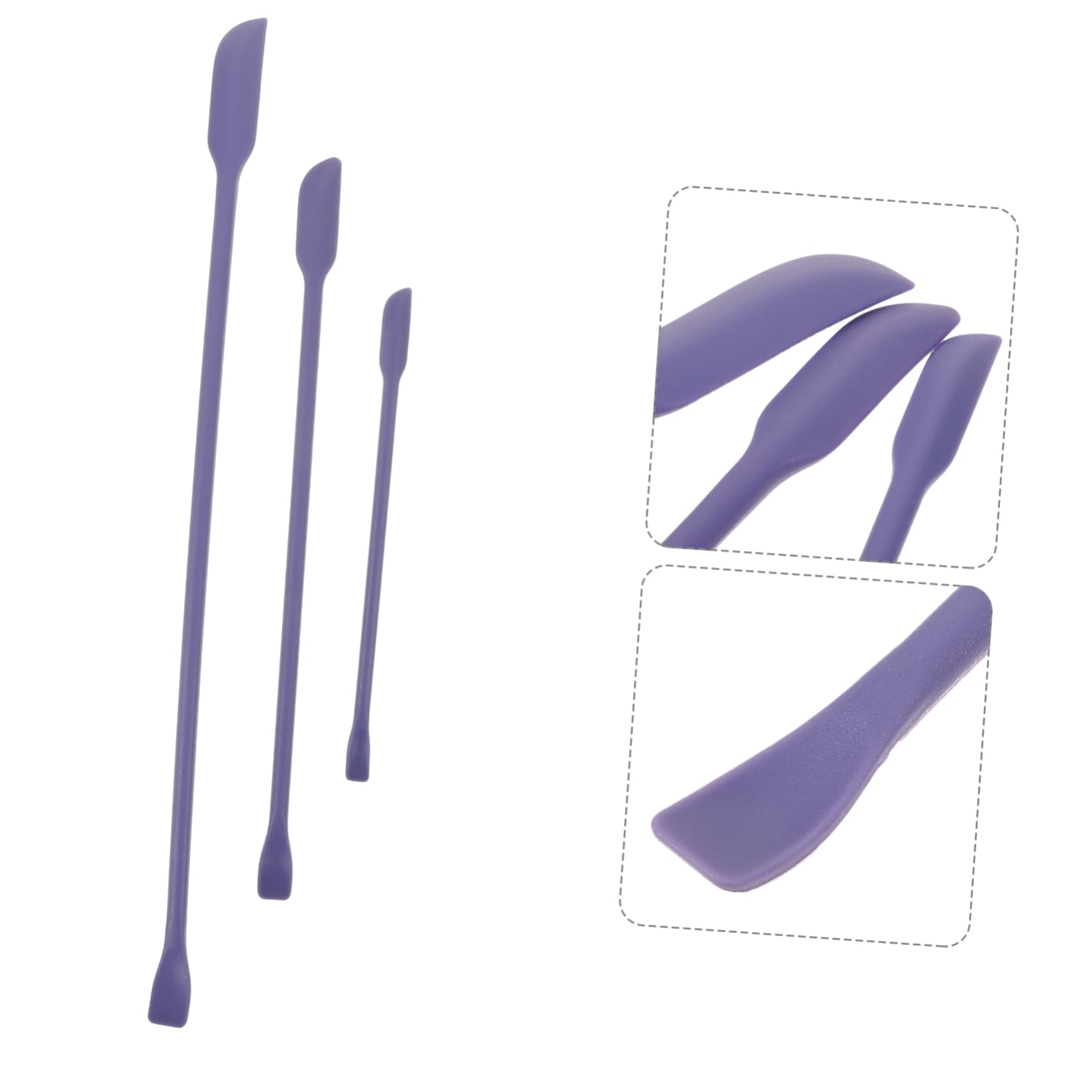3-Piece Mini Silicone Spatula Set - Small Tip Scraper for Cake Decorating, Wax Removal, Lip Gloss & Skincare - Non-Stick Icing Tool, Makeup Spatula, Cosmetic Scooper - Perfect for Bakeries, Salons & Home Beauty Routines