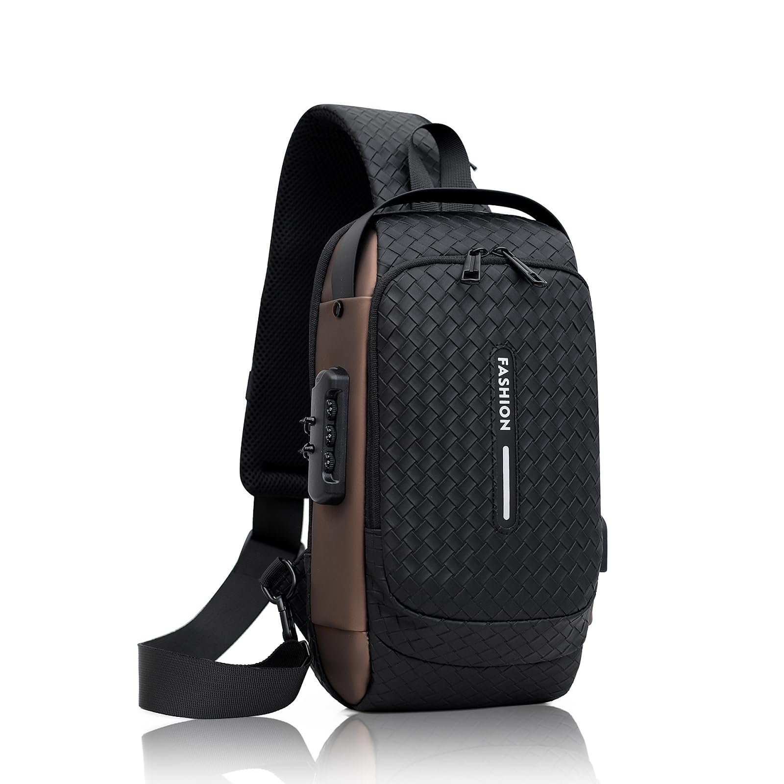 Men's PU Leather Anti-Theft Crossbody Sling Bag for Travel & Daily Use