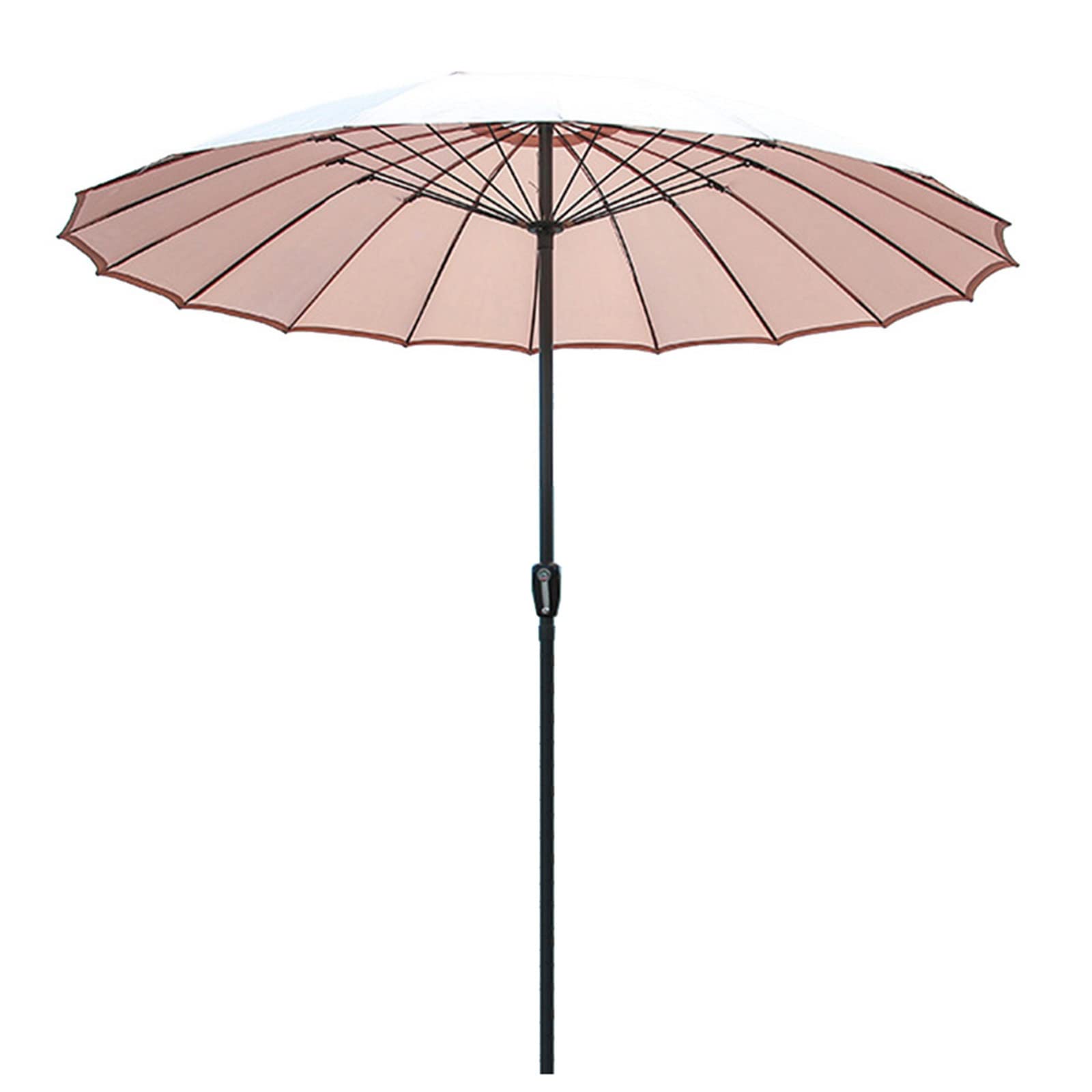 KAKVV 2.7m Round Outdoor Patio Umbrella with Easy Crank Handle - Waterproof Sun Shade for Garden, Beach, Deck & Poolside - UV Protection Cantilever Parasol Perfect for Backyard, Restaurant Terrace & Outdoor Dining (Beige)