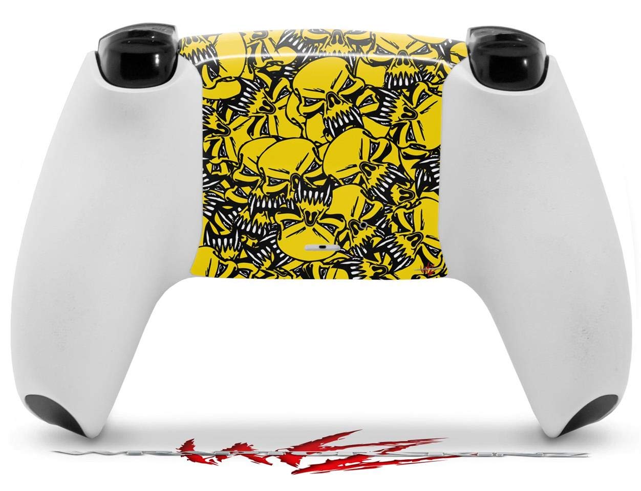 PS5 DualSense Controller Skin Wrap - Scattered Skulls Yellow for Gaming Protection