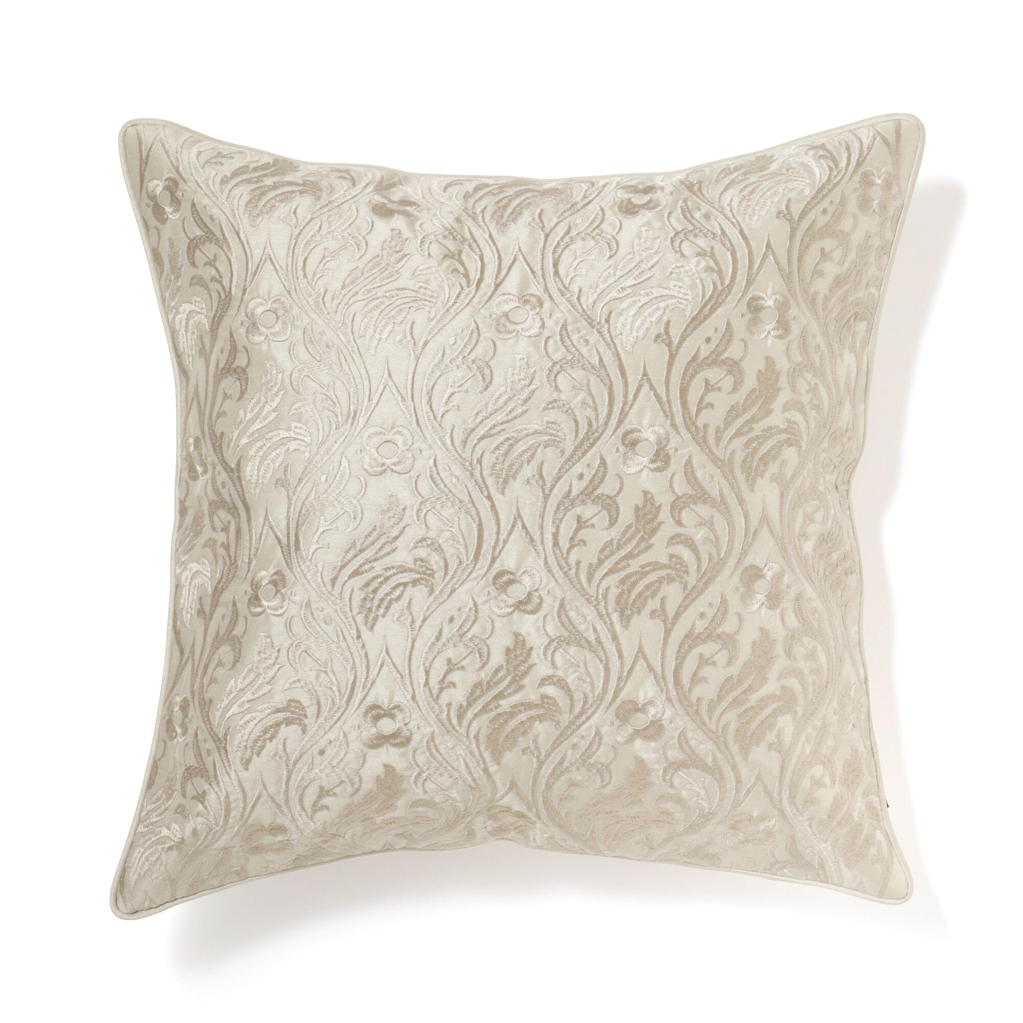 Embroidered Cushion Cover 18x18 Inches Gray - Soft Decorative Pillow Case for Sofa, Bed, Living Room & Home Decor