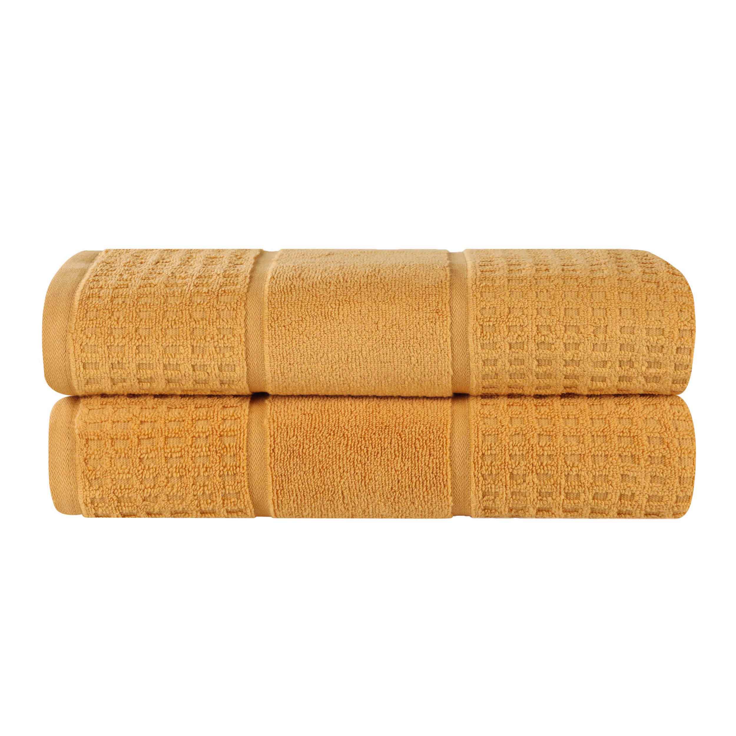 Premium Zero Twist Cotton Waffle Honeycomb Bath Towel Set of 2 - Ultra Soft & Highly Absorbent - Perfect for Spa, Bathroom & Luxury Home Use