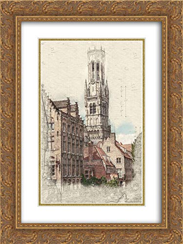Gold Ornate Wood Frame with Double Matting