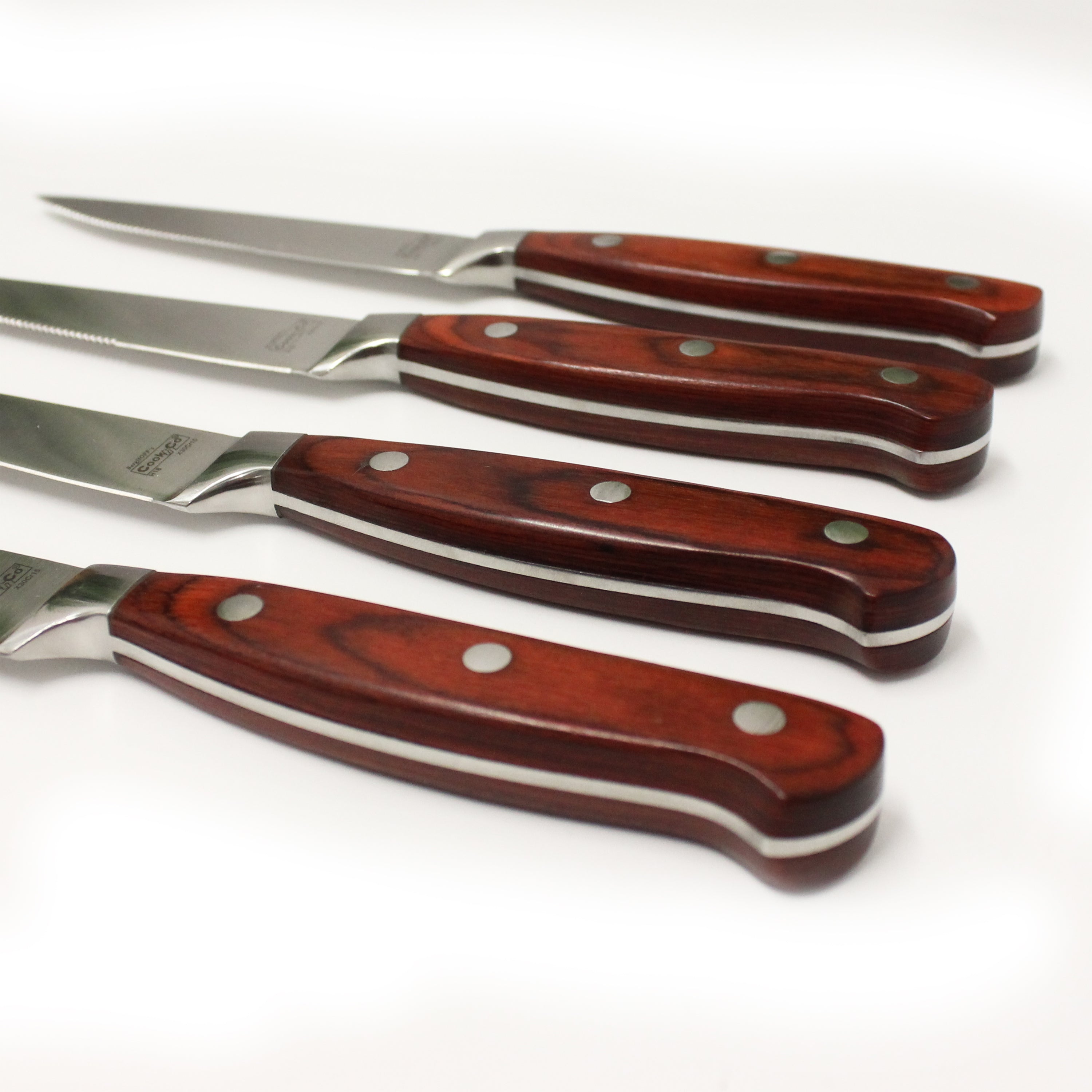 Premium BergHOFF Pakka Wood 7-Piece Stainless Steel Steak & Carving Knife Set - Professional Chef Knives for Meat Cutting, BBQ, and Kitchen Cooking