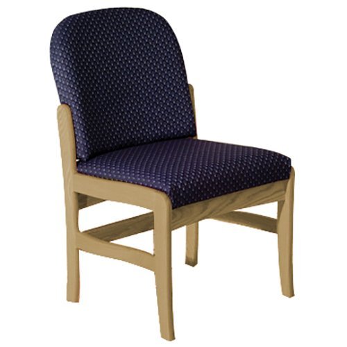 Premium Wooden Mallet DW10-1 Prairie Style Armless Guest Chair - Solid Mahogany Frame with Arch Khaki Upholstery | Perfect for Dining Room, Living Room & Office Waiting Areas