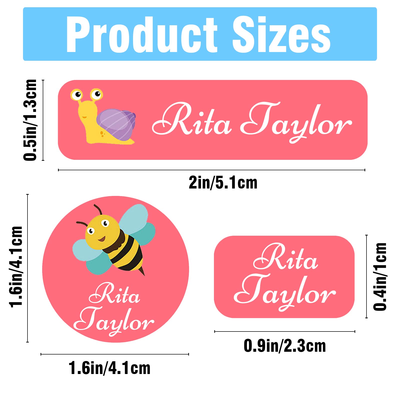 Custom Name Labels for Daycare - 105 Pack Waterproof Kids Labels for Books, Toys, School Supplies & Lunch Boxes | Personalized Organization for Home & Classroom Use