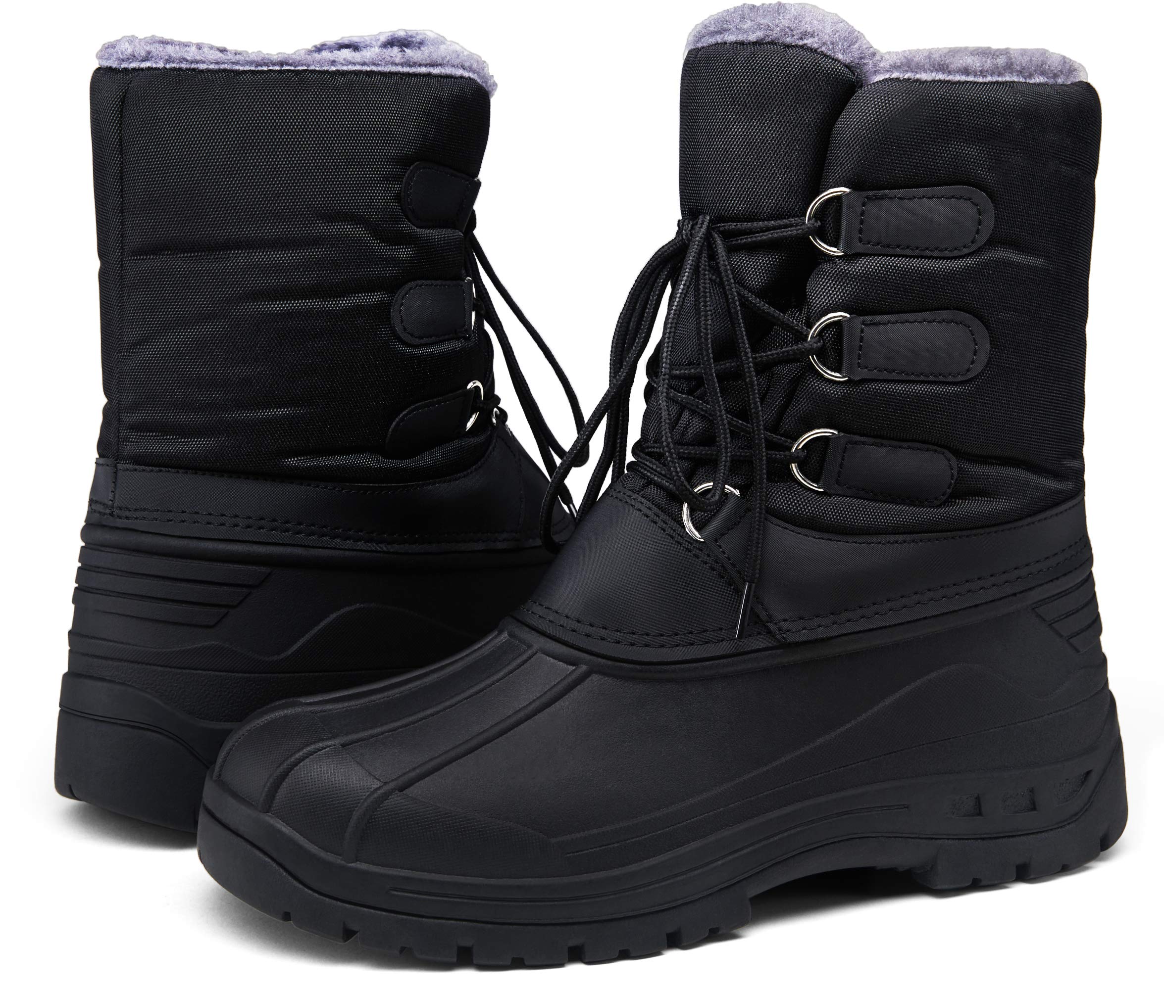 Jousen Men's Winter Boots - Lightweight Waterproof Snow Boots with Fur Lining for Warmth | Ideal for Hiking, Snowy Weather & Outdoor Activities