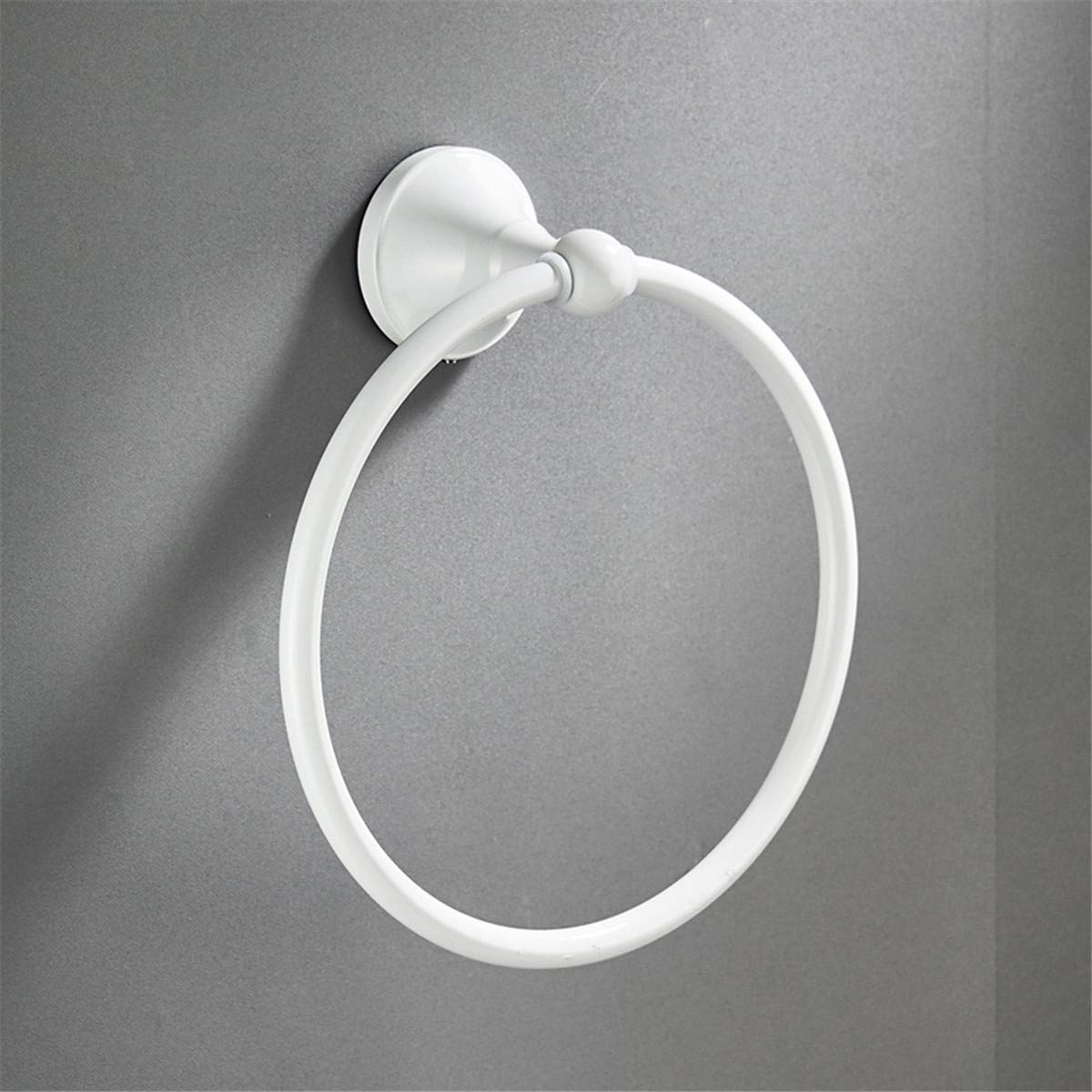Flybath Wall Mounted Toilet Paper Holder & Towel Ring Set - Brass Bathroom Accessories in White | Perfect for Modern Bathrooms, Powder Rooms & Spa-Style Decor