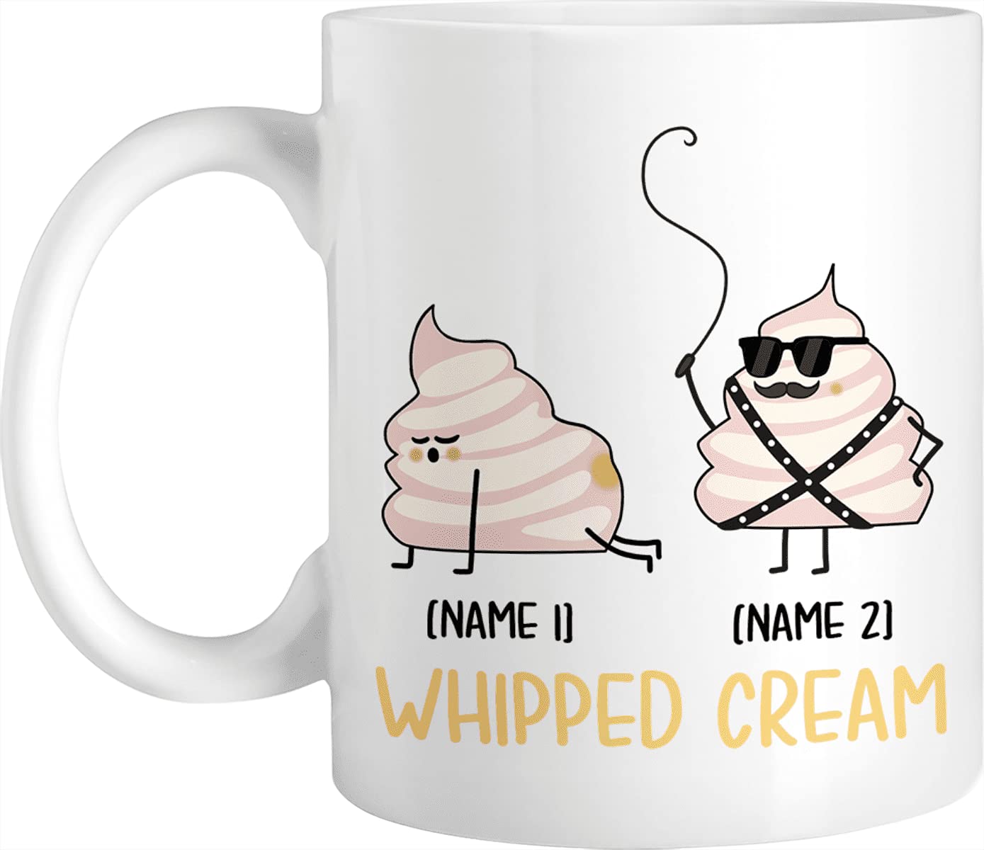 Custom Name Poop Whipped Cream Coffee Mug - Personalized Ceramic Cup Gift for Daughter, Son, Sister, Brother, Friend | Birthday, Christmas, Halloween Present | Funny Novelty Mug for Office, Home & Gag Gifts