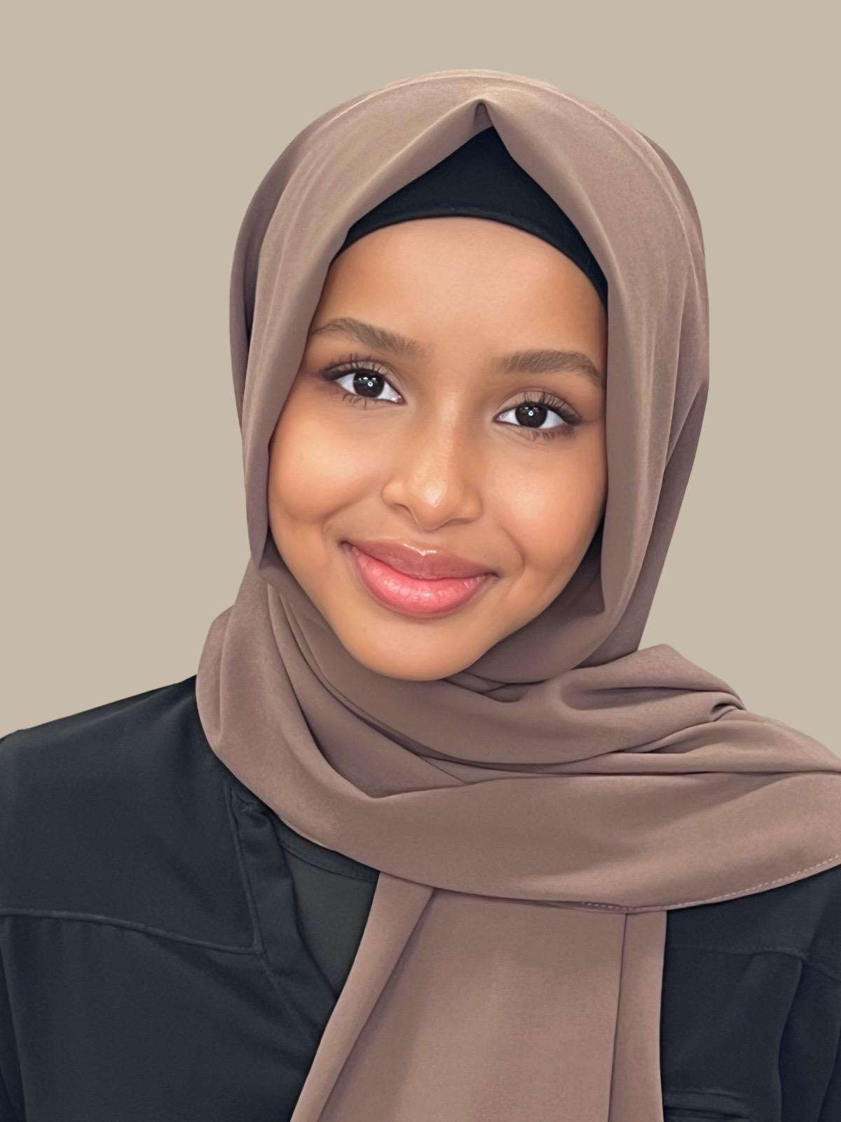 Classic Walnut Brown Chiffon Hijab Scarf - Lightweight & Breathable for Women - Perfect for Daily Wear, Prayer, and Special Occasions