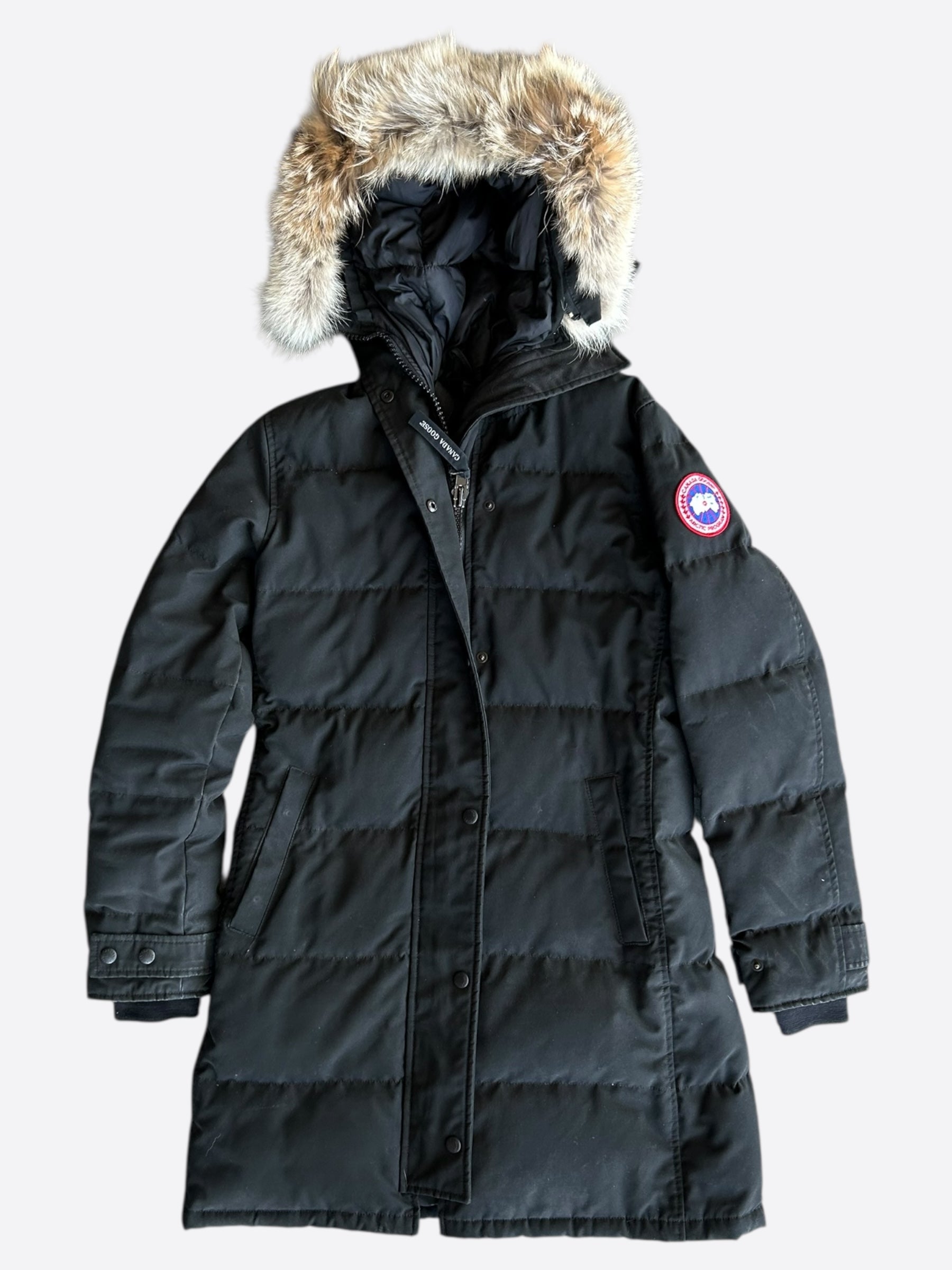 Canada Goose Black Shelburne Women's Parka - Waterproof Winter Coat with Fur Trim Hood for Cold Weather, Outdoor Activities & City Fashion