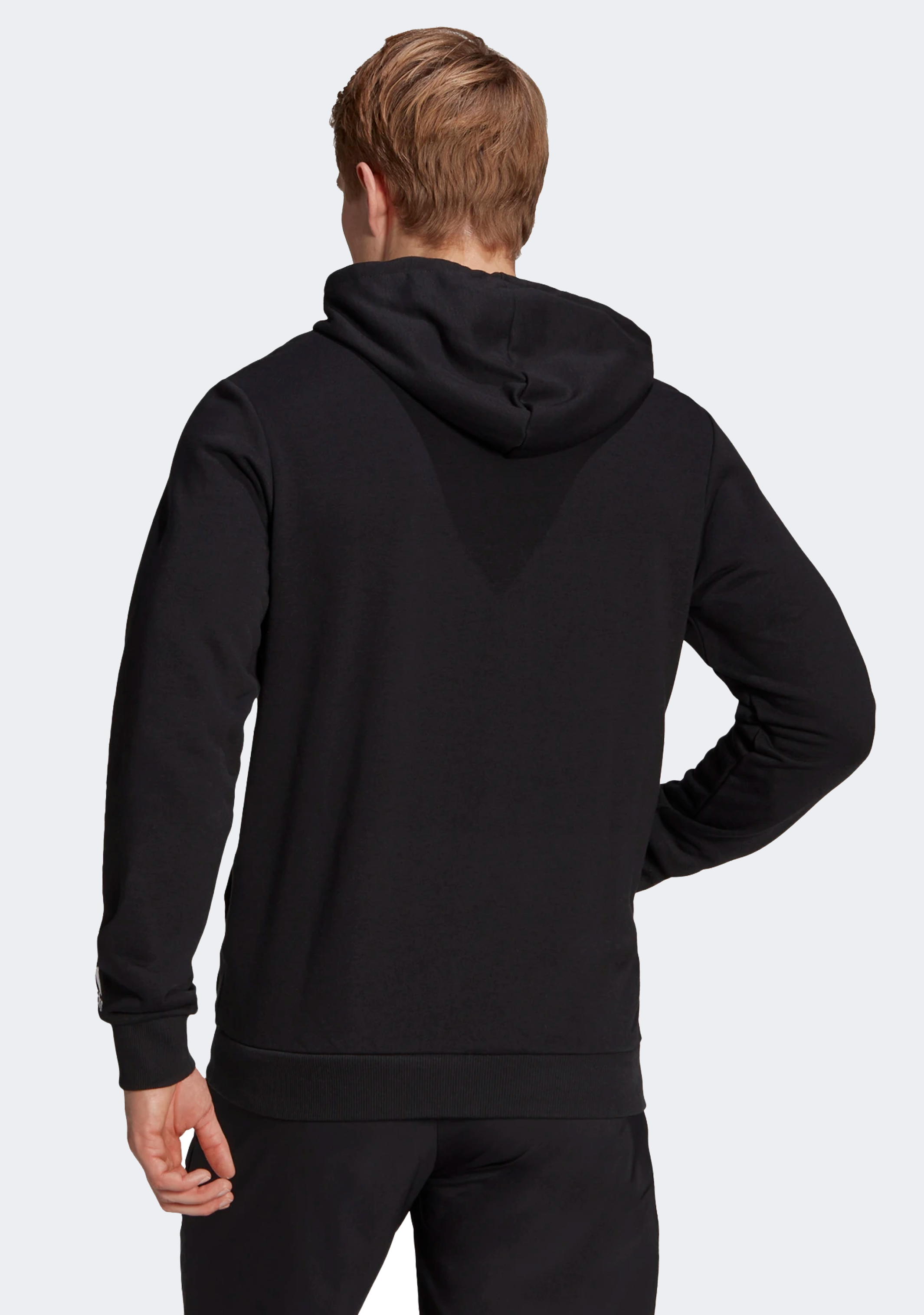 Adidas Men's Linear Logo Full-Zip Hoodie Sweatshirt - Comfortable Casual Wear for Gym, Running, and Everyday Street Style