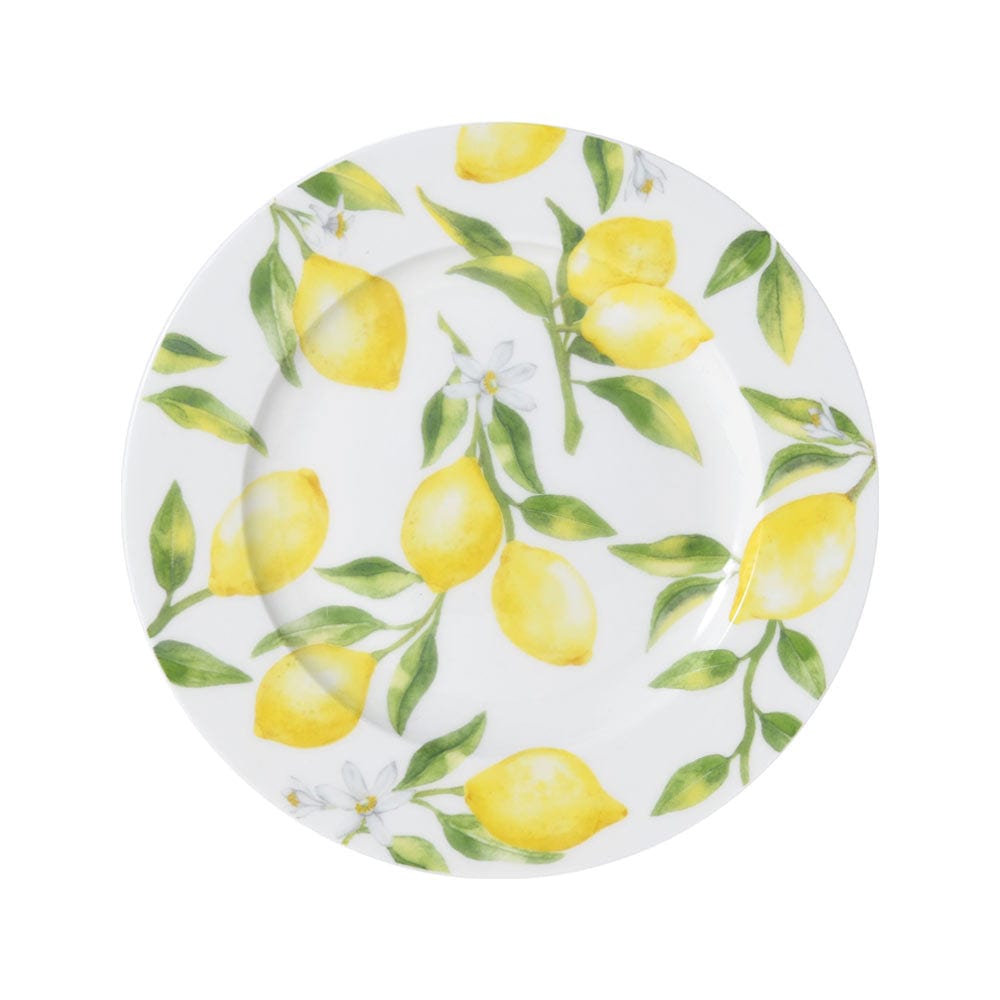 Set of 4 Lemon-Themed Salad Plates - Perfect for Summer BBQs, Picnics & Outdoor Dining | Durable Ceramic Dishware