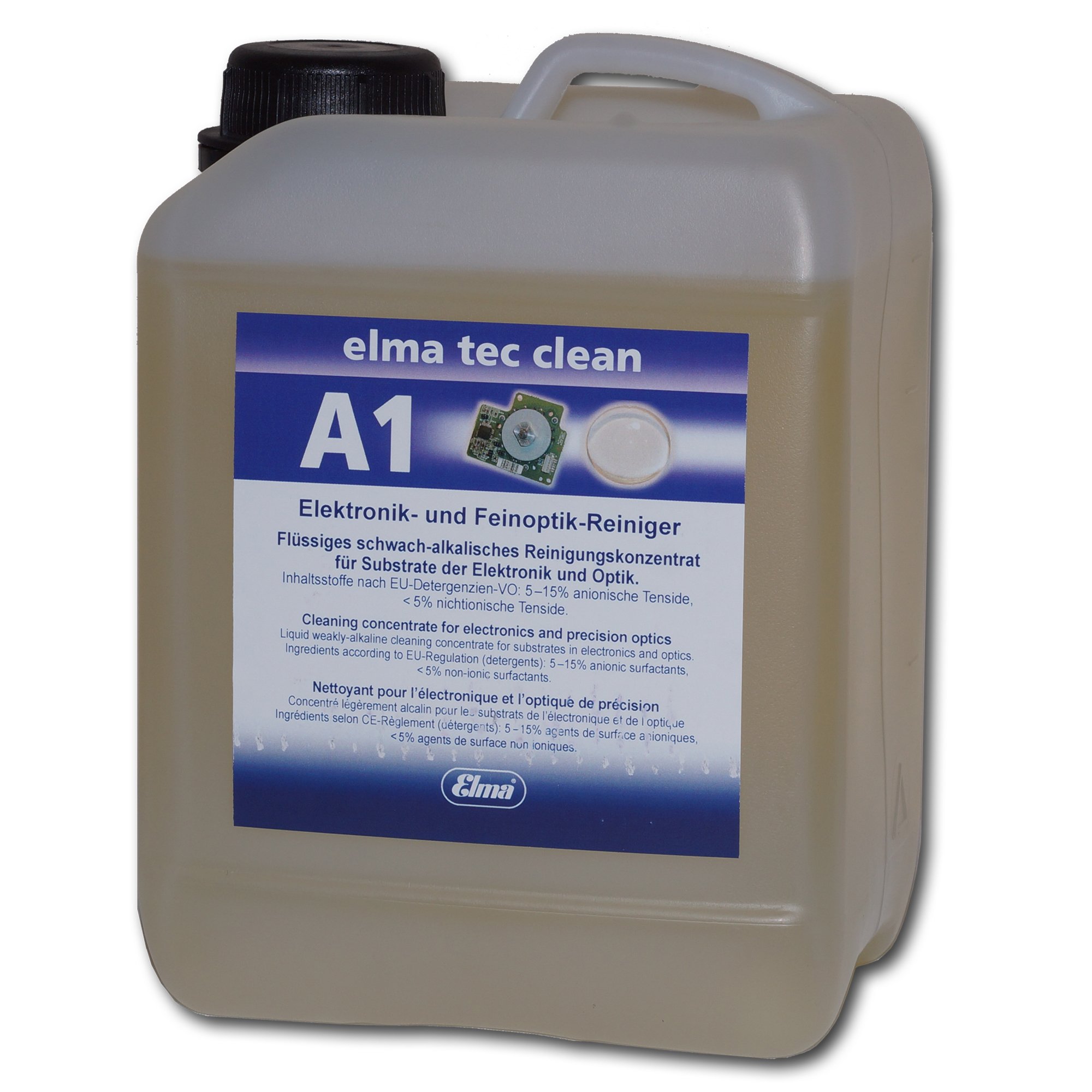 Elmasonic 800 0102 Elma TEC Clean A1 Ultrasonic Cleaner Solution Concentrate - Professional Cleaning Fluid for Electronics, Optics & Industrial Equipment | Perfect for Jewelry Cleaning, Dental Tools & Precision Parts Maintenance