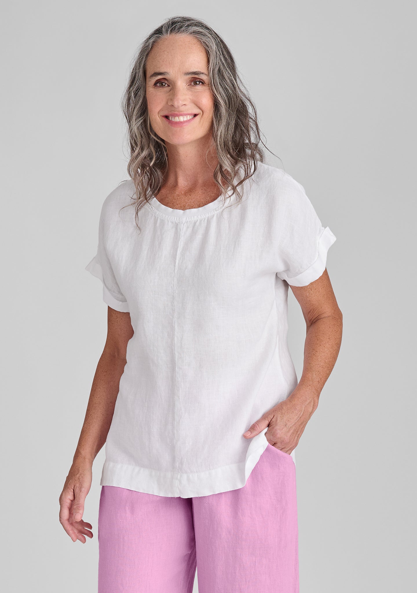 Linen T-Shirt for Women - Breathable & Comfortable Summer Tee Top - Casual Loose Fit Shirt for Everyday Wear, Beach, and Travel