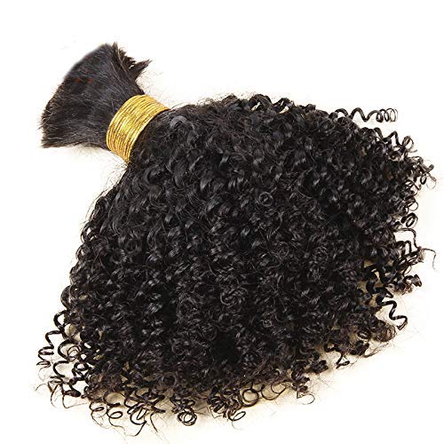 Short Afro Kinky Curly Bulk Human Hair Extensions for Braiding - 100% Remy Mongolian Hair, No Weft, 1pc/100g, 4B/4C Small Curly Braiding Hair (24inch, 1 Bundle, Dark Brown) - Perfect for Protective Styles, Twist Outs, and Natural Hair Styling
