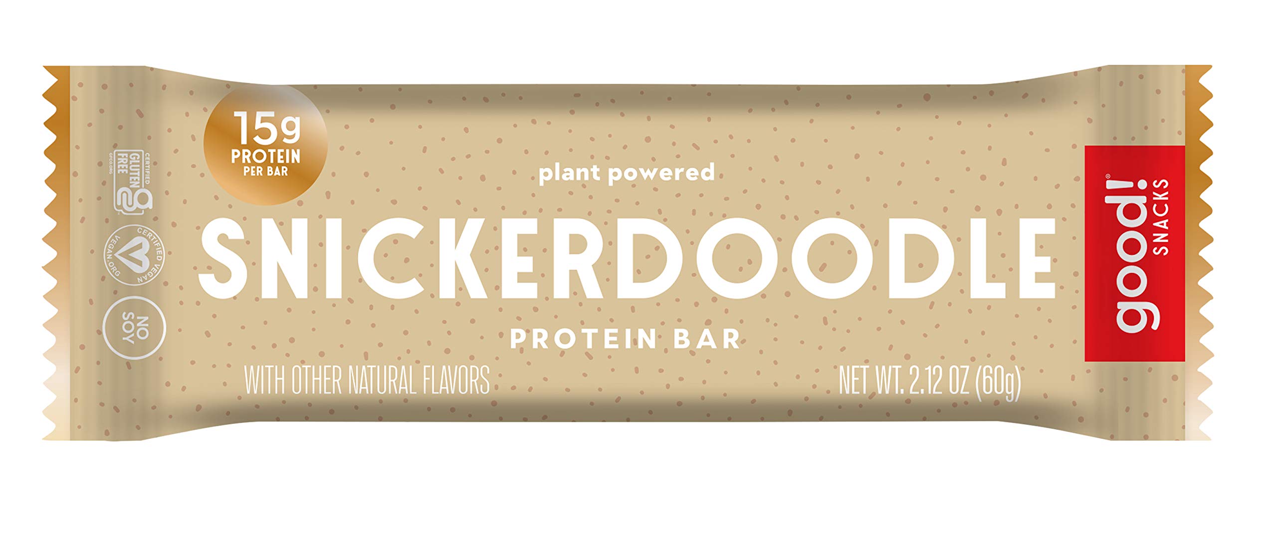 Delicious Vegan Protein Bars - Snickerdoodle Flavor | Gluten-Free, Plant-Based, Low Sugar, High Protein (15g) | Meal Replacement & Healthy Snack for Energy | Kosher, Soy-Free, Non-Dairy, Non-GMO | Perfect for Workouts, Hiking & On-the-Go Nutrition (12 Bars)