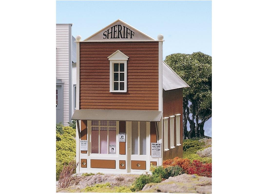 Piko 62216 Sheriff's Office Model Train Building - HO Scale Miniature Police Station for Model Railroad Layouts | Perfect for Train Enthusiasts & Collectors