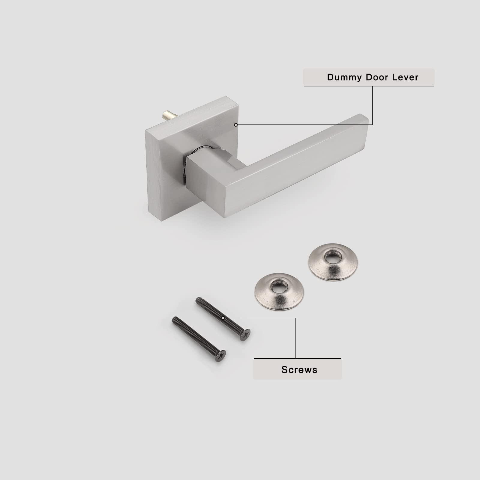 Gobrico 10 Pack One-Sided Dummy Door Knobs - Satin Nickel Finish - Fits Left & Right Handed Doors - Ideal for Closets, Pantries & Interior Doors