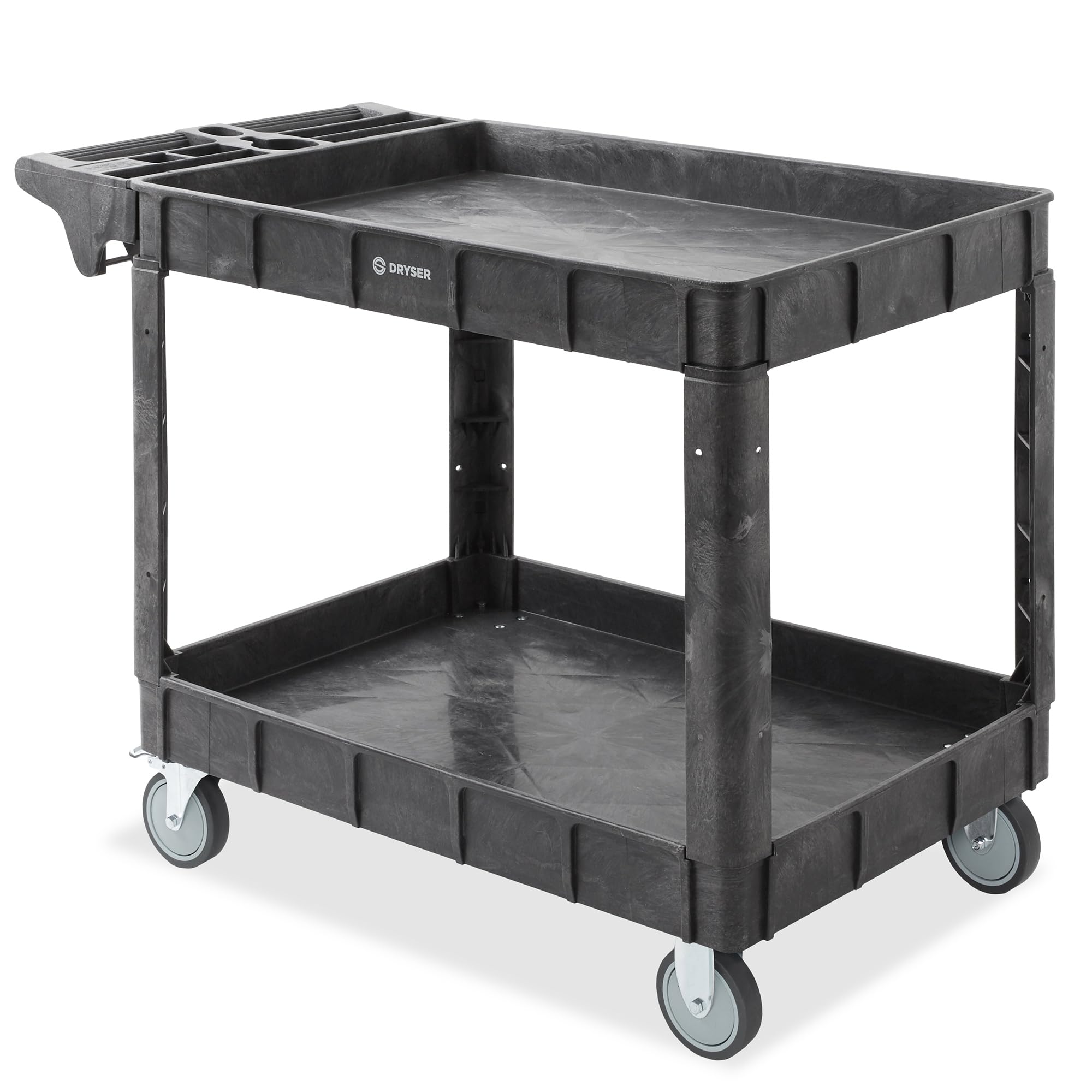 Heavy Duty 2-Tier Utility Service Cart with Wheels - 46