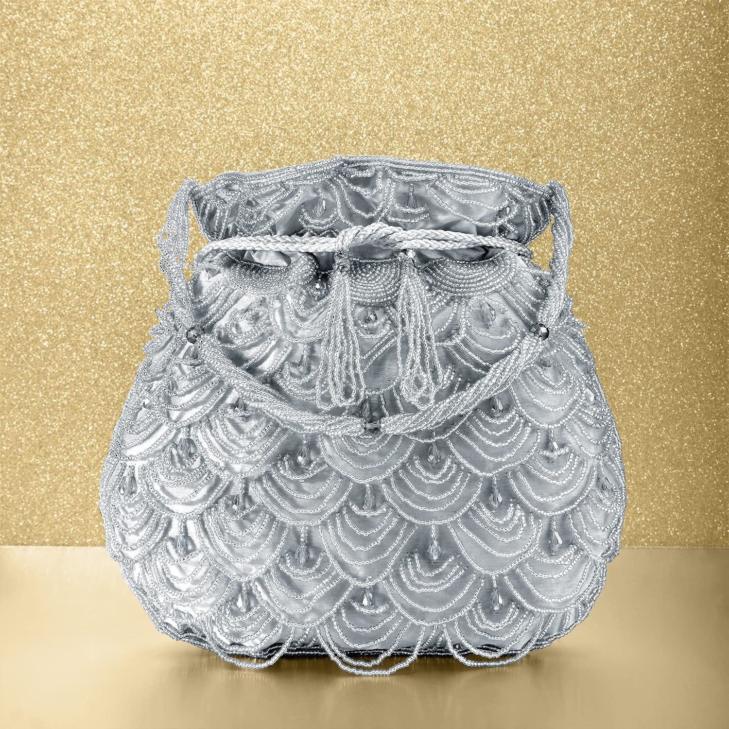 Elegant Aheli Potli Bags for Women - Ethnic Drawstring Clutch Purse | Perfect for Evening Parties, Weddings & Special Occasions