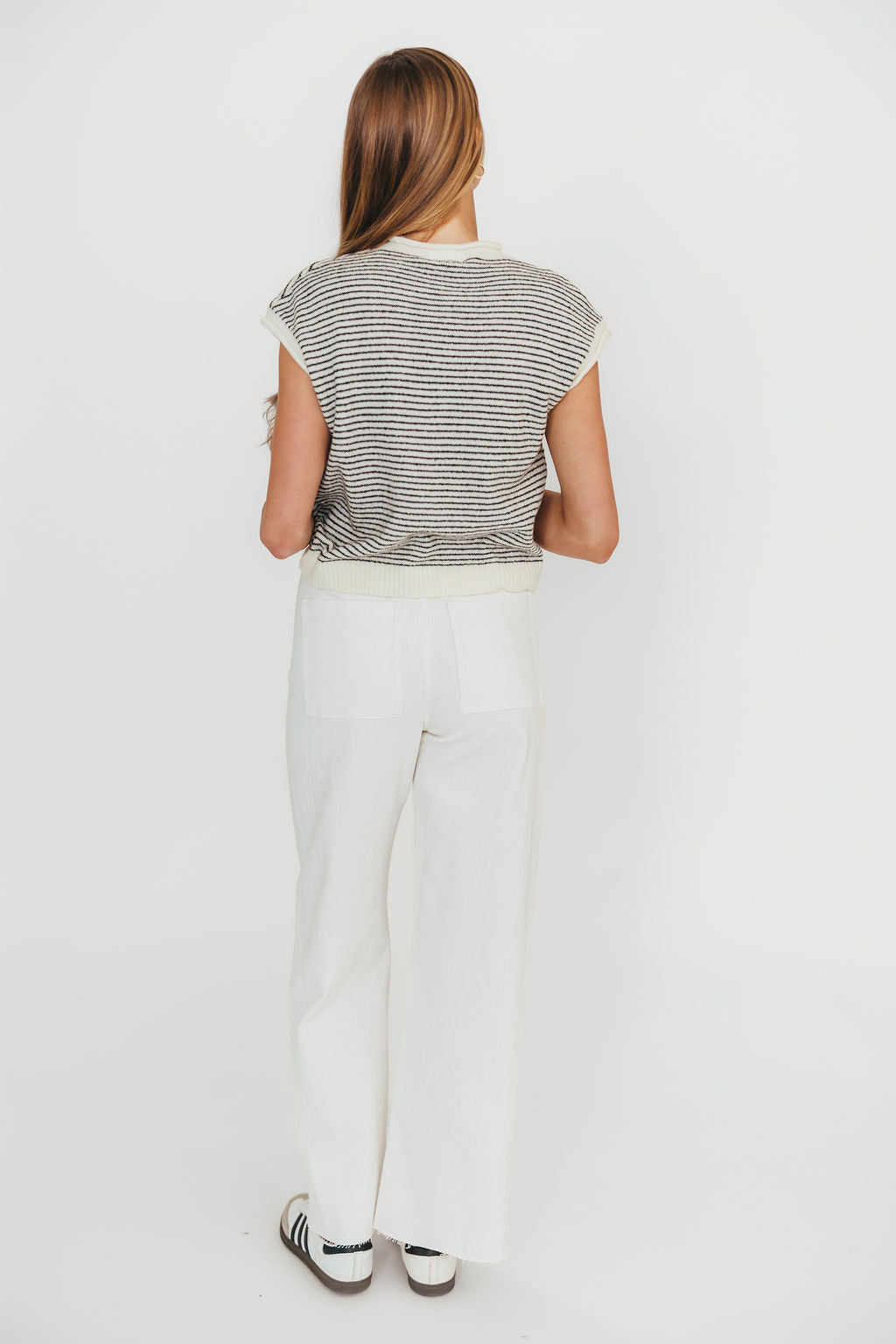Corin Straight Wide Leg Denim Pants for Women - High Waisted Cream Jeans, Comfortable Stretch Denim Trousers | Perfect for Casual Outfits, Office Wear & Weekend Brunch