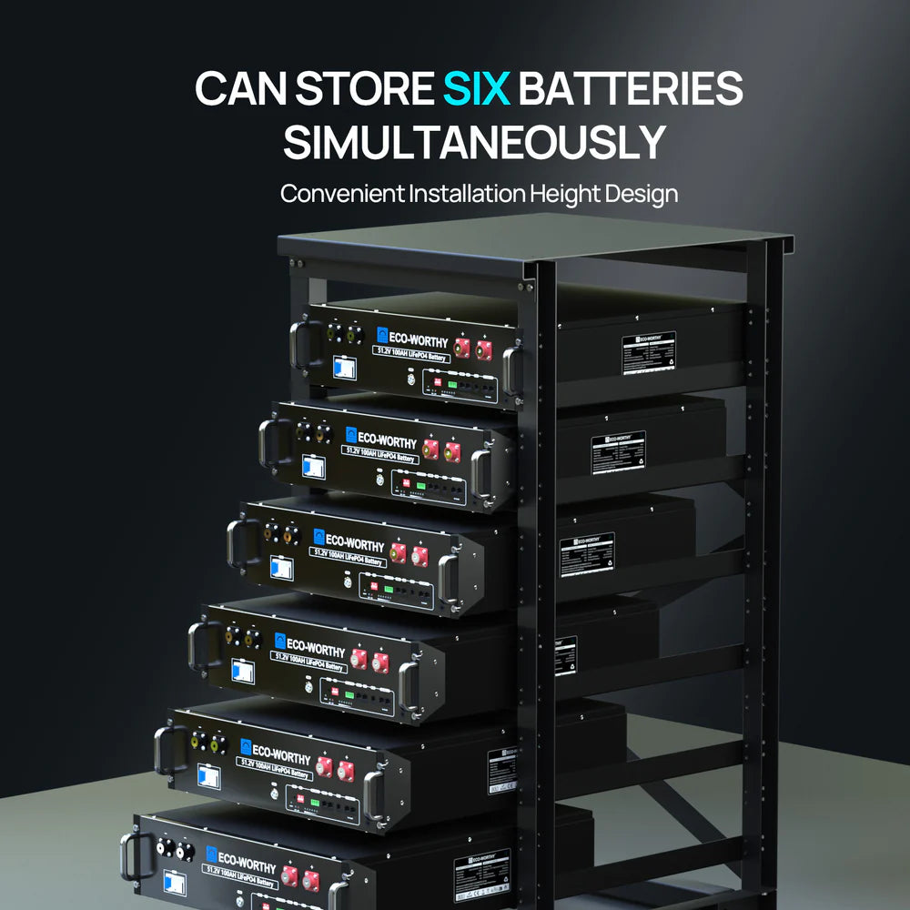 ECO WORTHY 6 Layer 19 Inch Server Rack for 3U Battery Storage - Perfect for Data Centers, Home Offices & Network Equipment Organization