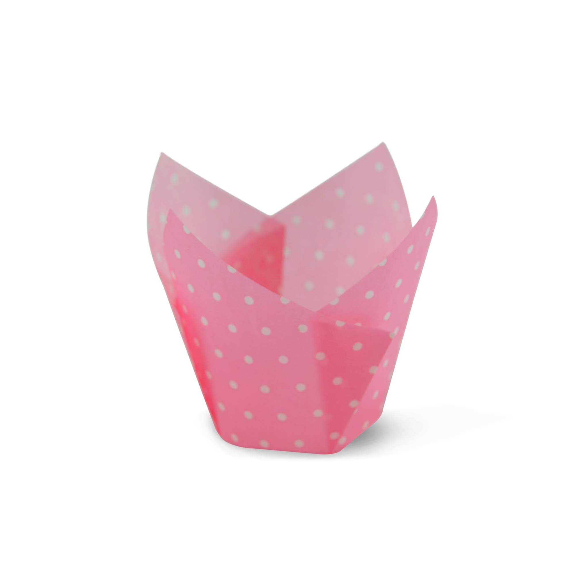 Polka Dot Pink Medium Size Tulip Baking Cups - 1000 Pack Greaseproof Cupcake & Muffin Liners for Baking, Parties, and Home Decor