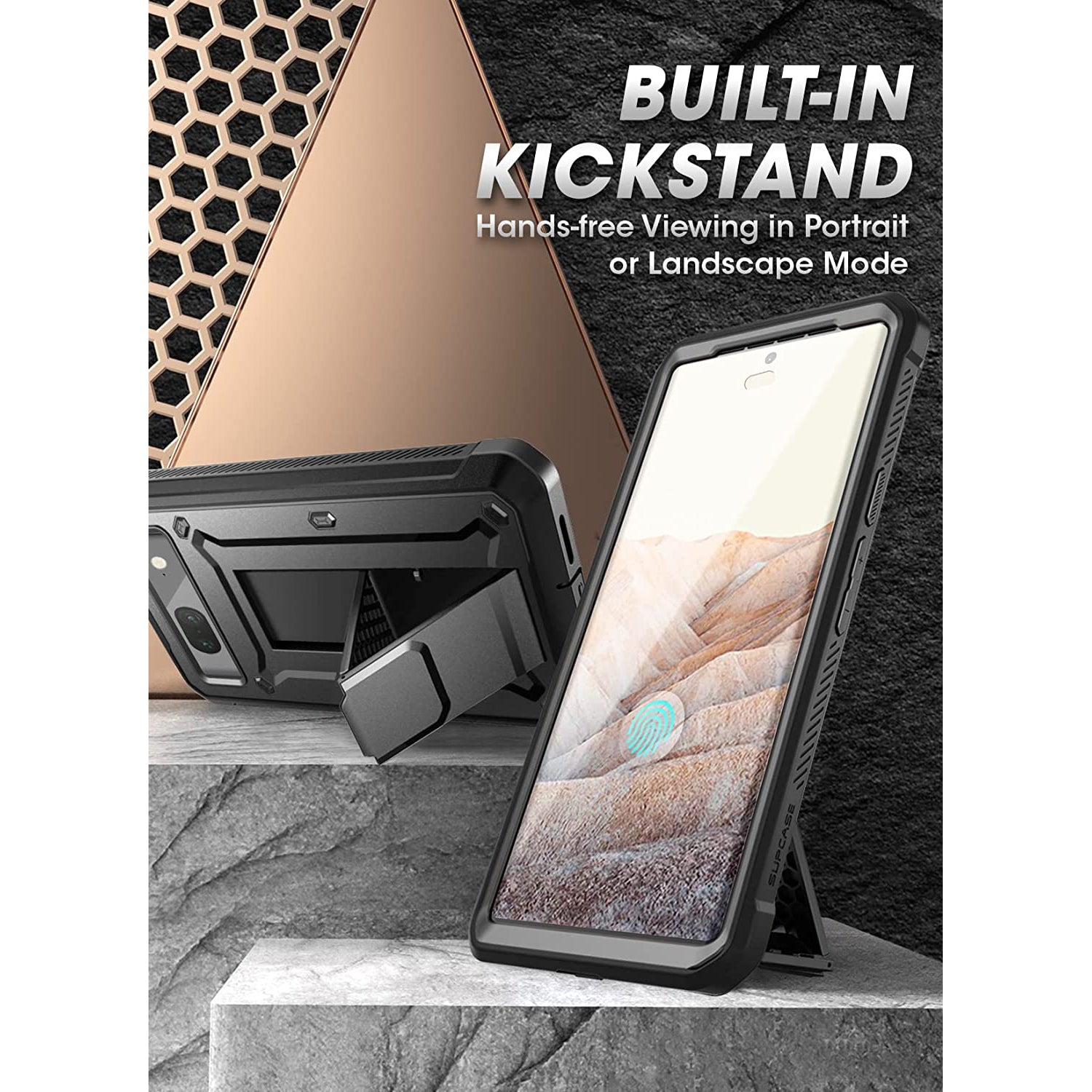 Google Pixel 7 Case - Unicorn Beetle PRO Rugged Holster Protective Cover with Kickstand (Black) | Shockproof & Drop Protection for Work, Outdoor & Daily Use