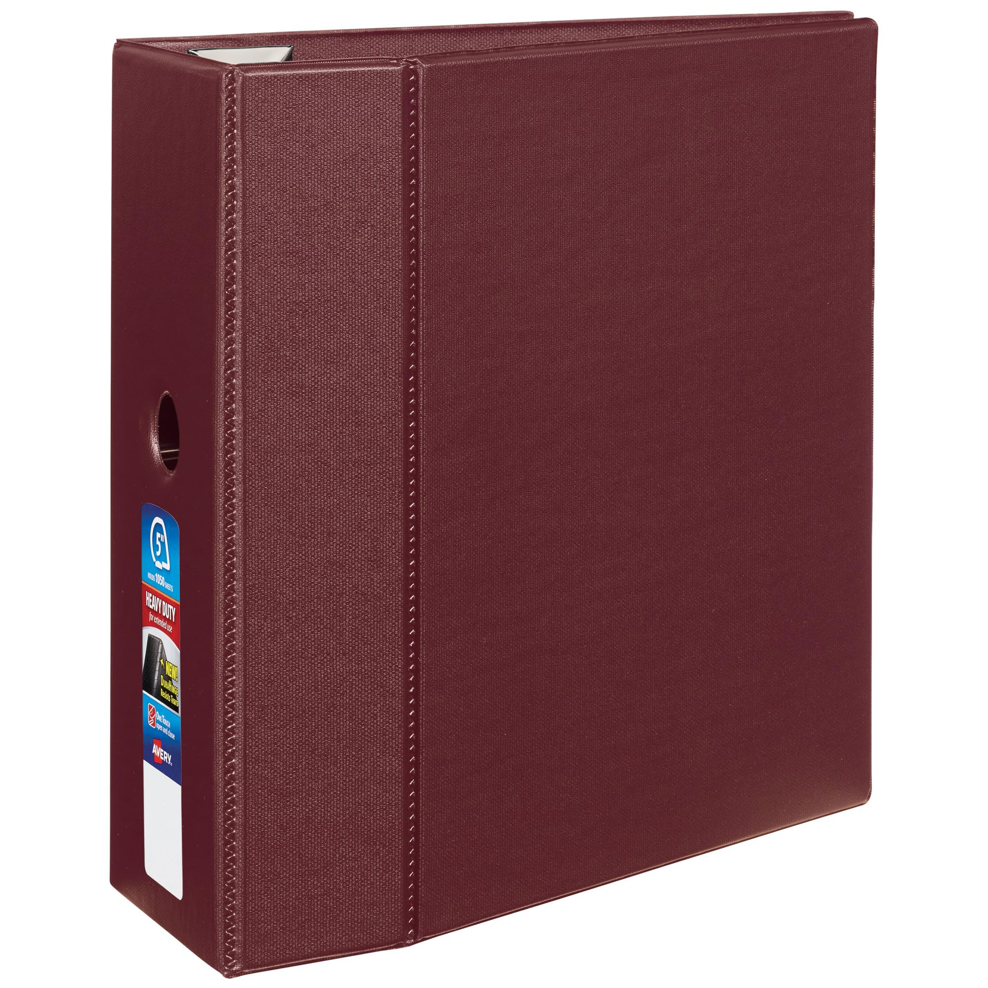 Avery Heavy-Duty 3 Ring Binder - 5 Inch One Touch EZD Rings, 2.3/4.8 Inch Spine, Maroon (79366) - Perfect for School, Office & Document Organization