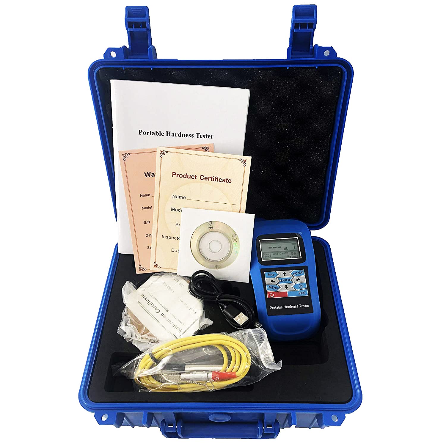 Professional Leeb Hardness Tester Durometer - Digital HL HB HRB HRC HRA HV HS Scale for Metal, Plastic & Rubber | Industrial Quality Control, Material Testing & Workshop Use