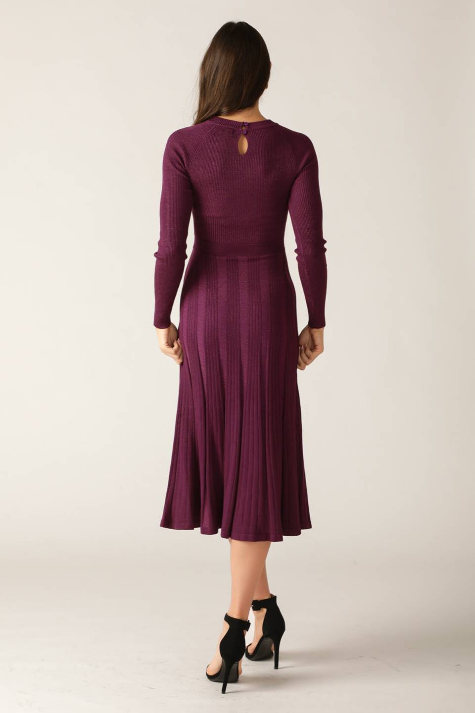 High Standards Women's Sweater Midi Dress - Soft Knit Long Sleeve Bodycon Outfit for Fall Winter Fashion, Office Wear & Casual Dates